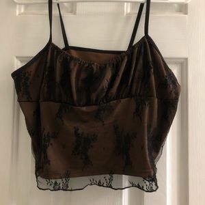 Brown Floral crop top